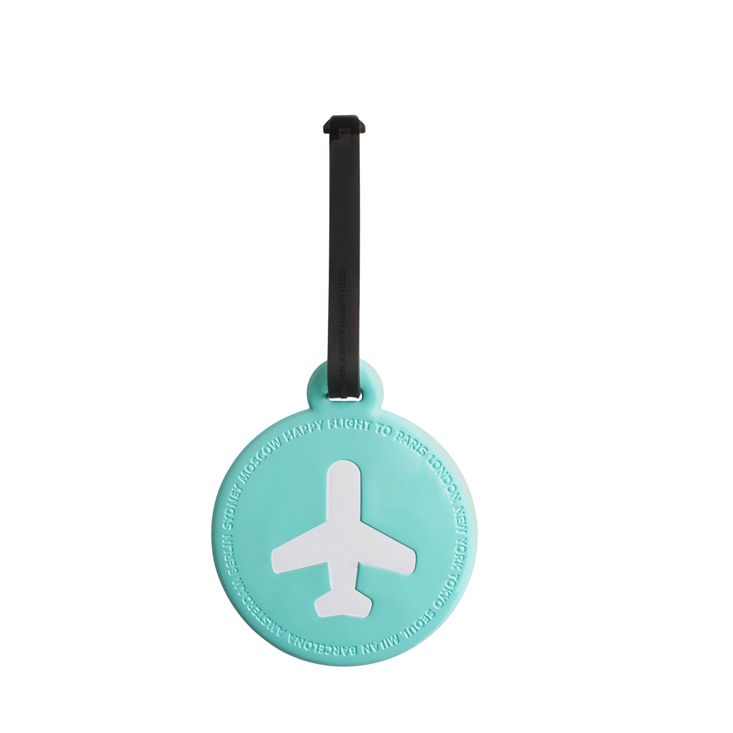 étiquette ronde turquoise étiquette de bagage ronde en plastique turquoise