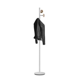 Porte-manteaux style scandinave - Métal blanc patères bois
