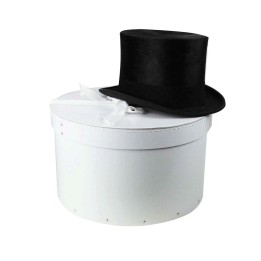 Boîte à chapeau en carton blanc - 34 cm