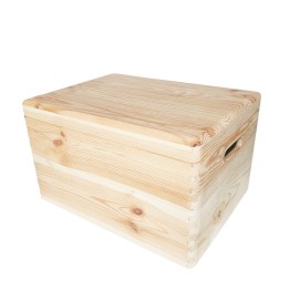 Boîte de rangement en pin avec couvercle - 24x40x30