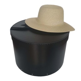 Grande boîte à chapeaux en carton noir - 36 cm diamètre