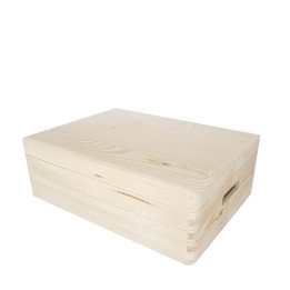 Boîte de rangement en pin FSC avec couvercle - 13x40x30