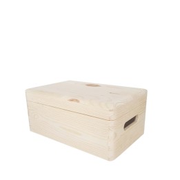 Caisse en bois avec couvercle - 13 x 30 x 20
