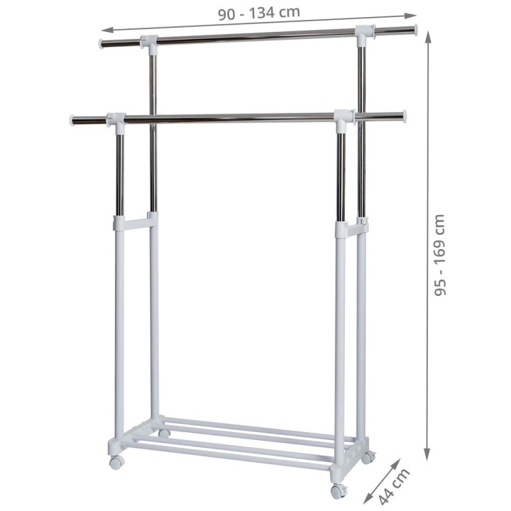Portant double pour vêtements - 169x134x44