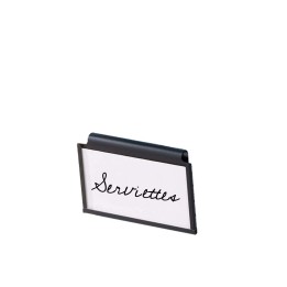 Porte-étiquettes clipsables en métal noir pour panier ou boite - Lot de 3