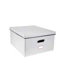 Boîte de stockage en carton blanc avec poignée - 22x44x37