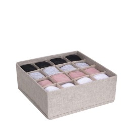 Organisateur de tiroir en tissu - 16 compartiments - 11x29x29