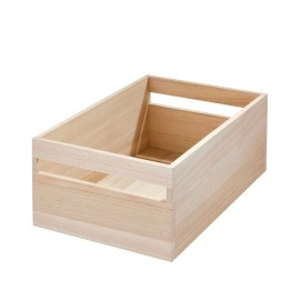 Bac de rangement en bois léger de Paulownia - 15x38x25 cm