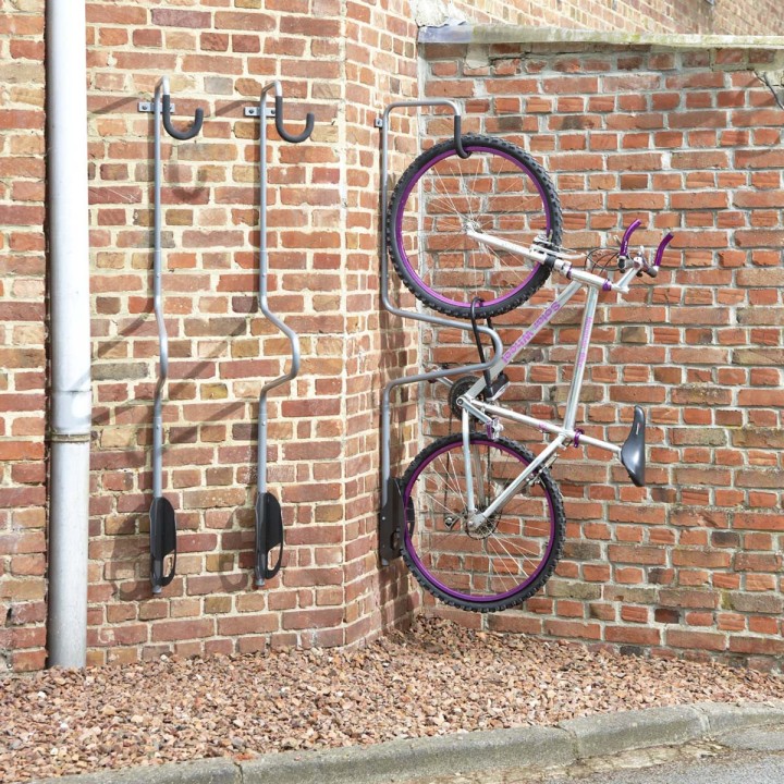 Range-vélo mural vertical - Support acier