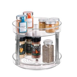 Double plateau tournant transparent - 2 étages - h20cmxd23cm