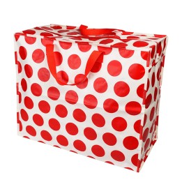 Sac cabas de rangement à pois rouges - Plastique recyclé