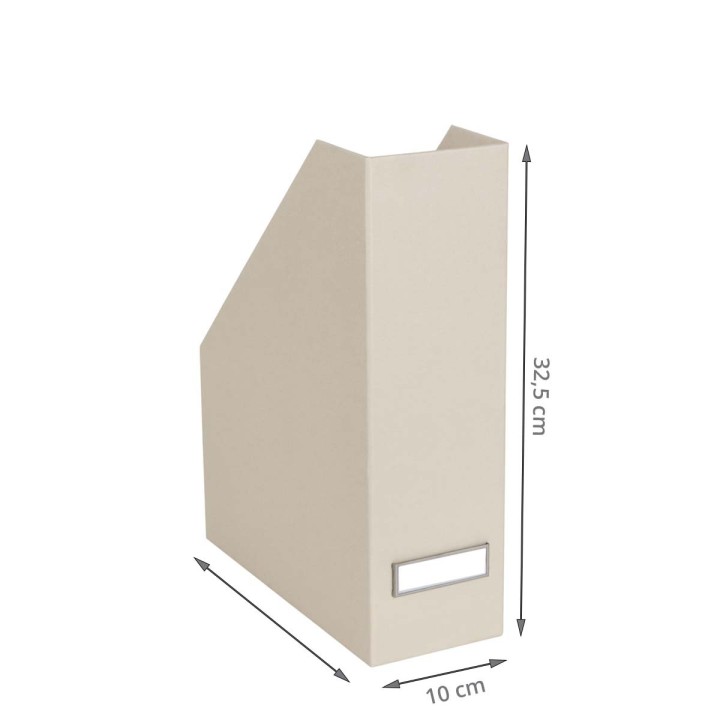 Range documents beige avec porte-étiquette - 32,5x25x10