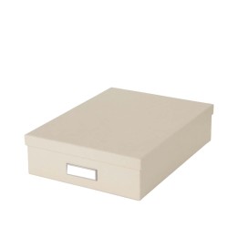 Boite A4 beige avec étiquette - Rangement bureau