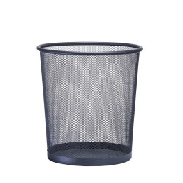 Corbeille à papier en maille métallique noire - 15 litres