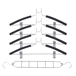 Cintres gain de place - 4 cintres en métal inox