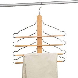 Cintre gain de place en bois - 4 cintres - 2 positions