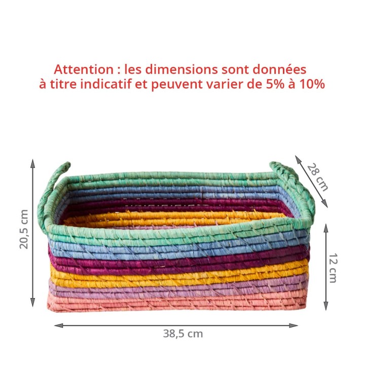Petit panier rayé - Rangement multicolore
