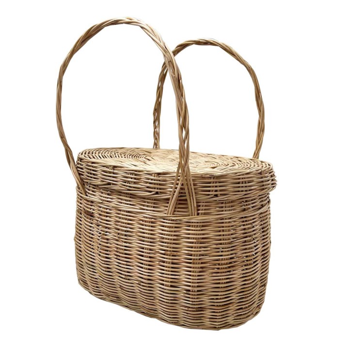 Panier à ouvrage en rotin tressé - Avec anses