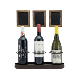 Présentoir pour 3 bouteilles de vin ou vinaigre