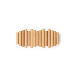 Porte-manteau mural en bois brut - Naturel - 38 cm x 17 cm