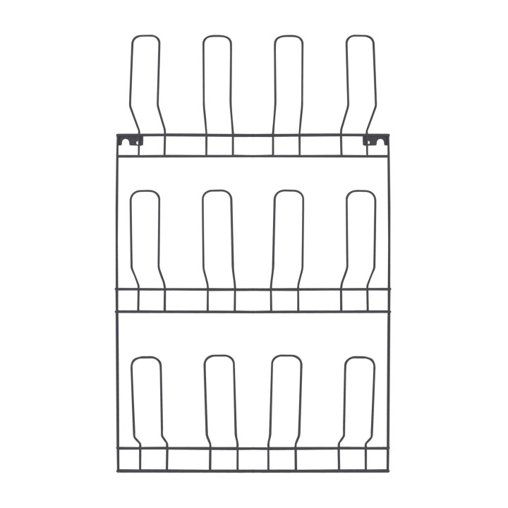 Range-chaussures pour 6 paires murale en métal gris 6x44x72cm