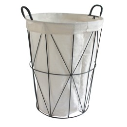 Panier à linge filaire métallique noir 40x40x50cm