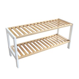 Range chaussures en bambou blanc 70 x 26 x 33.5 cm