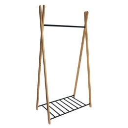 Portant à vêtements en bambou naturel et métal 93 x 50 x 173 cm