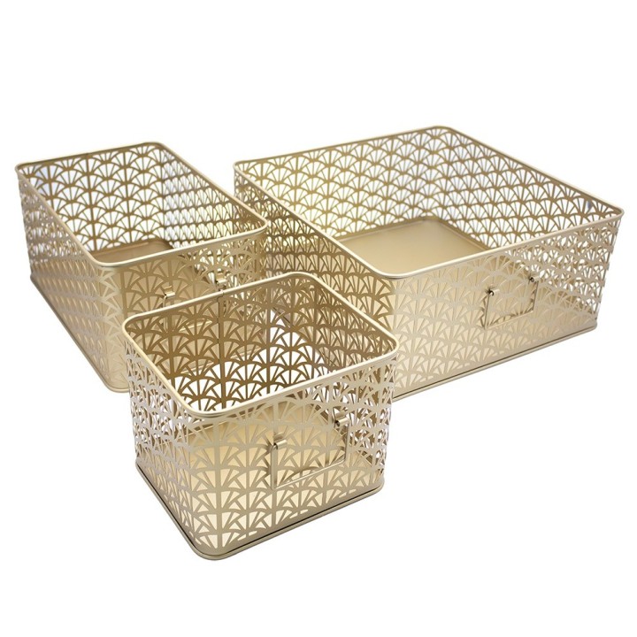 Lot de 3 paniers de rangement en métal