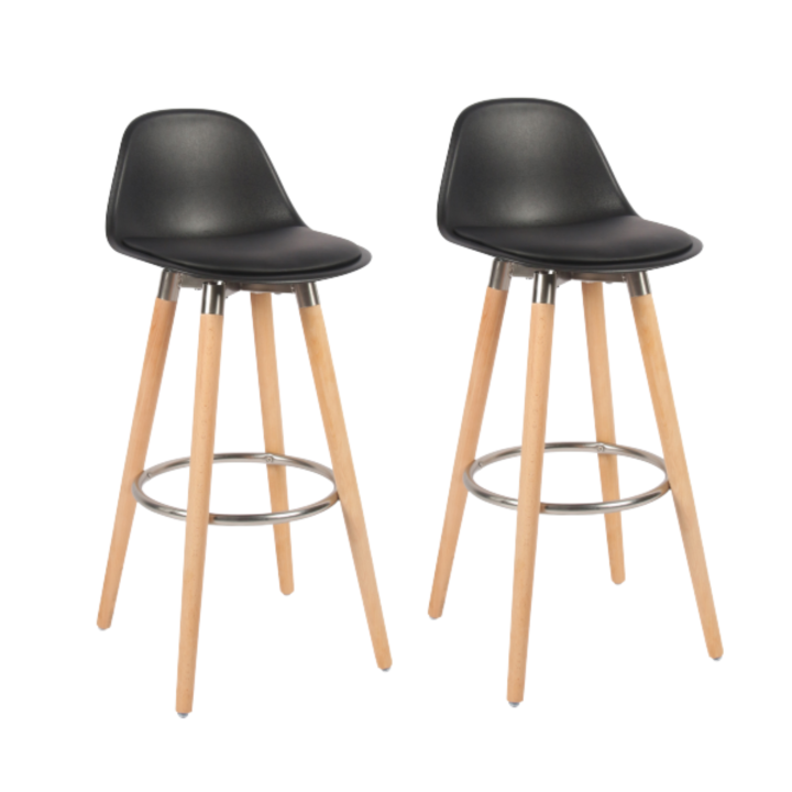 Tabouret de bar avec pieds en bois de hêtre 39,5 x 44 x 91 cm