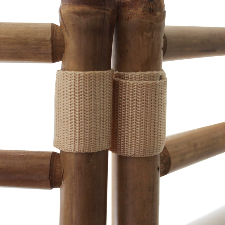 Paravent d'intérieur en tissu blanc et bambou