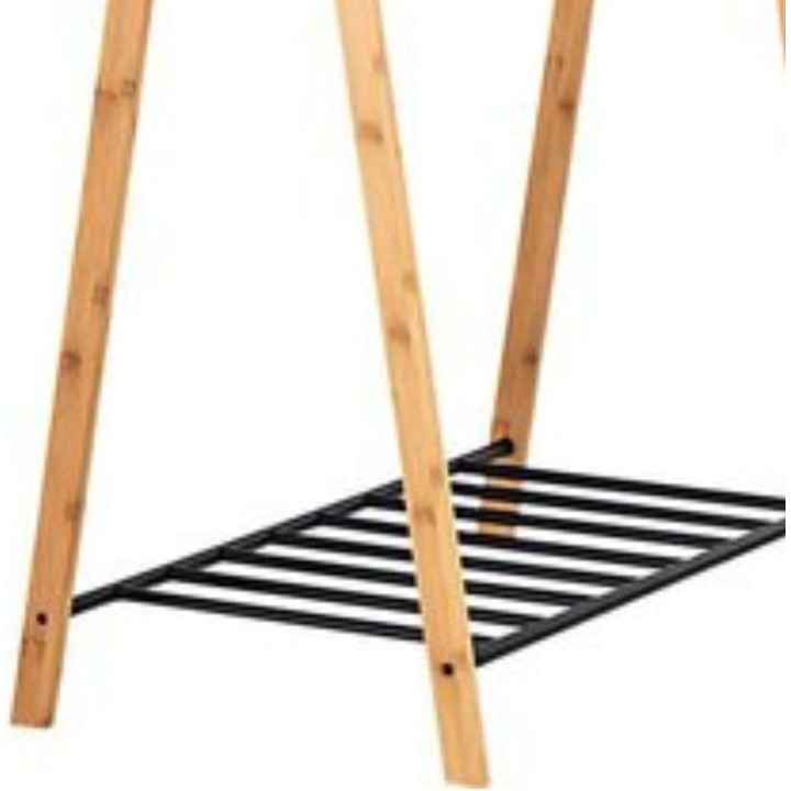 Portant à vêtements en bambou naturel et métal 93 x 50 x 173 cm