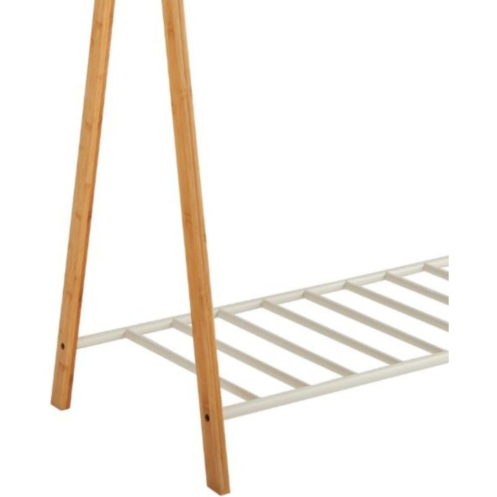 Portant à vêtements en bambou naturel et métal 93 x 50 x 173 cm