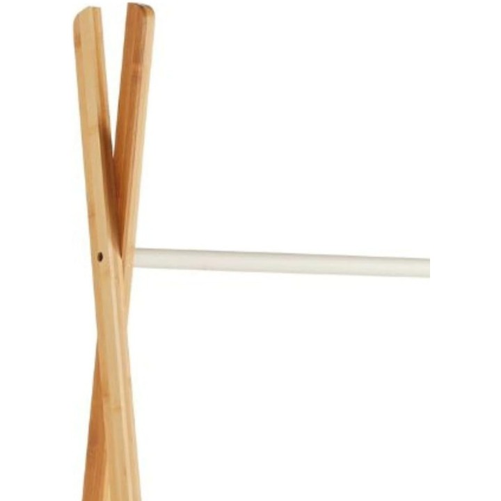 Portant à vêtements en bambou naturel et métal 93 x 50 x 173 cm