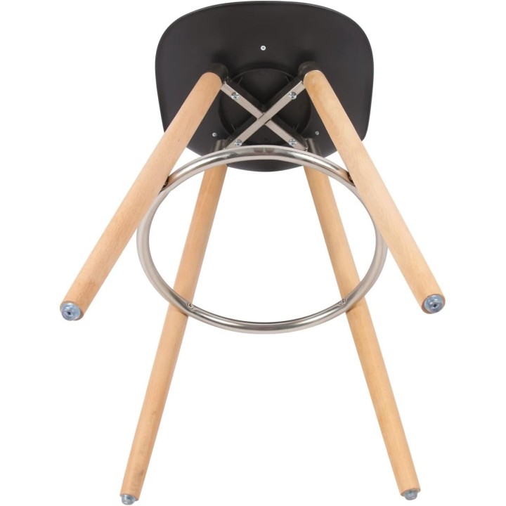 Tabouret de bar avec pieds en bois de hêtre 39,5 x 44 x 91 cm
