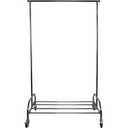Portant vêtements à roulettes en métal gris argenté 108-168 x 53 x 181 cm