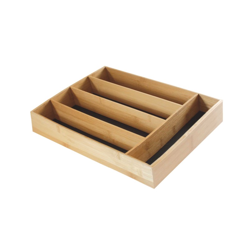 Detail of Range-couverts avec 5 compartiments en bambou naturel 29 x 38 x 6,5 cm