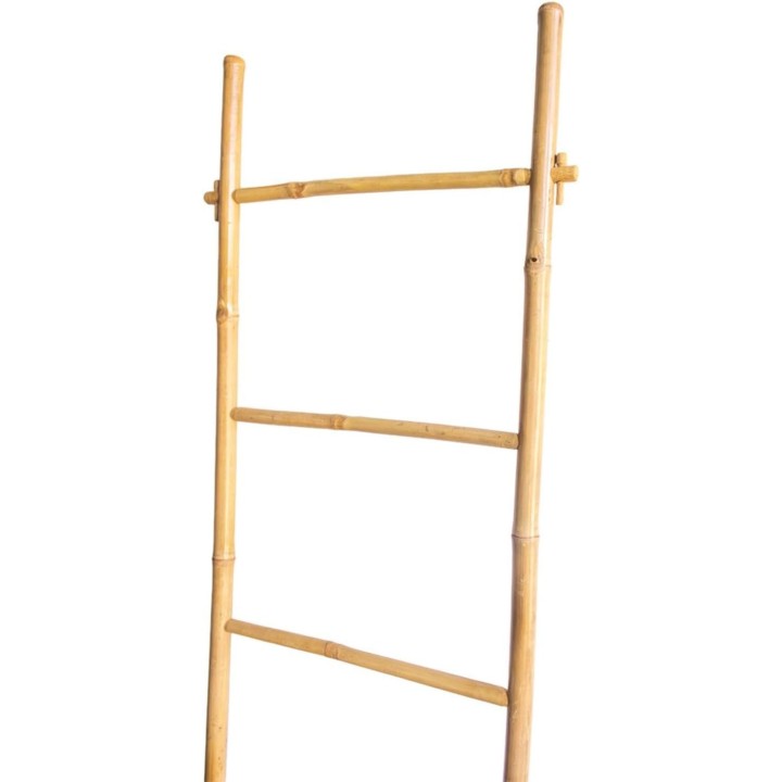 Échelle porte-serviettes avec 5 barres en bambou 180 x 55 x 4 cm
