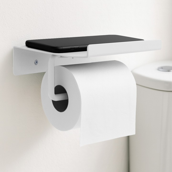 Porte-papier toilette mural en métal 14 x 6,2 x 12 cm