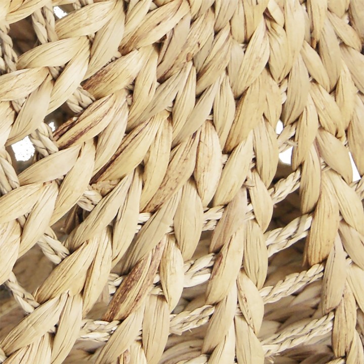 Panier de rangement pliables en jonc de mer naturel motif soleil 31 x 31 x 31 cm