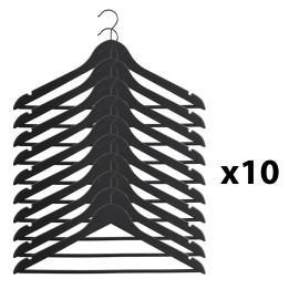 Lot de 100 cintres en bois noir 45 x 2 x 23 cm