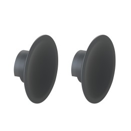 Lot de 2 patères porte-manteaux bouton gris 10 cm