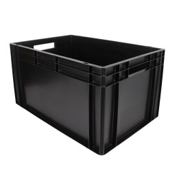 Lot de bacs gerbables en plastique noir