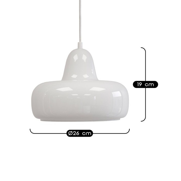 Suspension Boli en verre blanc Ø26 cm