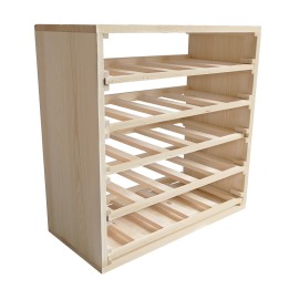 Range-bouteilles 25 bouteilles en bois coulissable 53 x 25 x 53 cm
