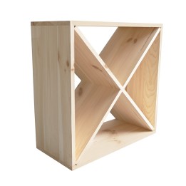 Range-bouteilles 32 bouteilles en bois 53 x 25 x 53 cm