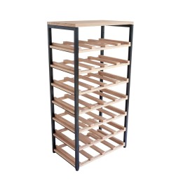 Range-bouteilles 28 bouteilles en métal et bois 40 x 25 x 78 cm
