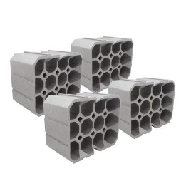 Lot de 4 casiers à bouteilles en polystyrène gris 45,5 x 36 x 24 cm