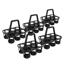 Lot de 5 porte-bouteilles en plastique noir 26 x 34 x 28 cm