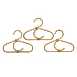 Lot de 3 cintres en rotin naturel 25 x 17 cm